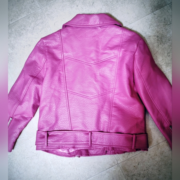 Buffalo David Bitton  hot pink faux leather perfecto moto jacket Sz Xs Unworn - Picture 2 of 12